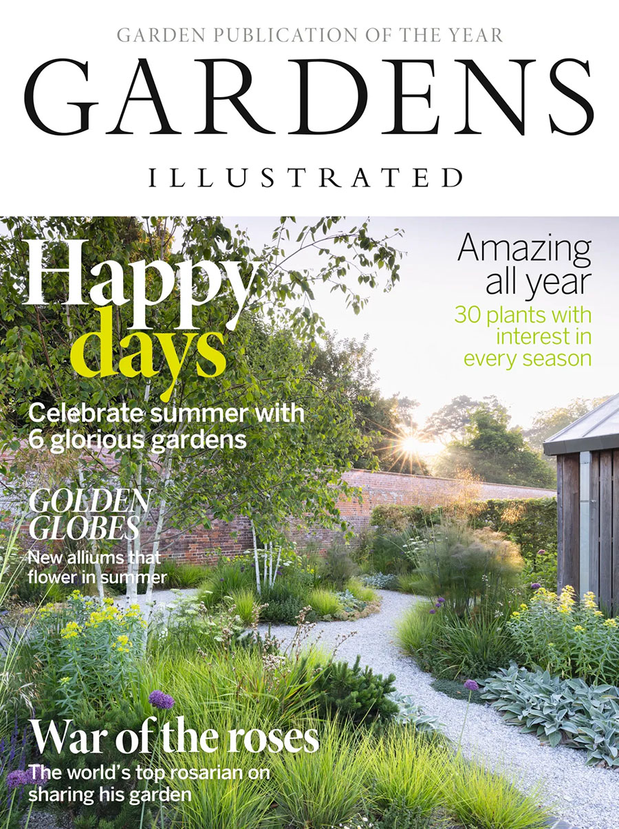 Colm Joseph Gardens Illustrated magazine front cover June 2024 suffolk walled garden design